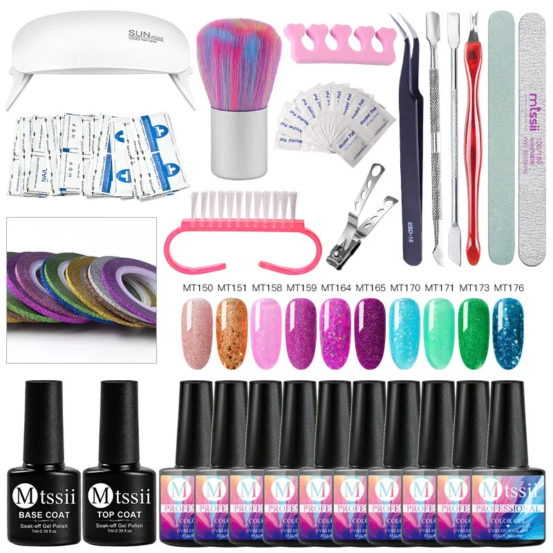 Набор для маникюра Mtssii УФ светодиодный Сушилка ногтей с гелем набор инструментов