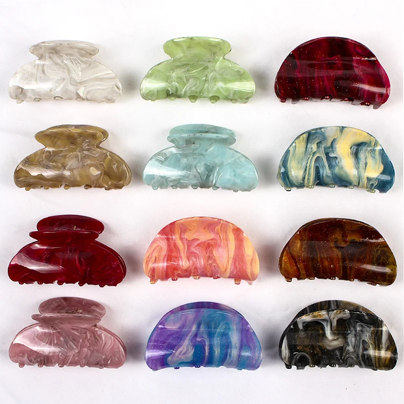 

Korean Women Velvet Hairpins Candy Color Acrylic Hair Claws Clamp Hair Clip Make Up Hair Styling Tools Candy Color Plate Hairpin