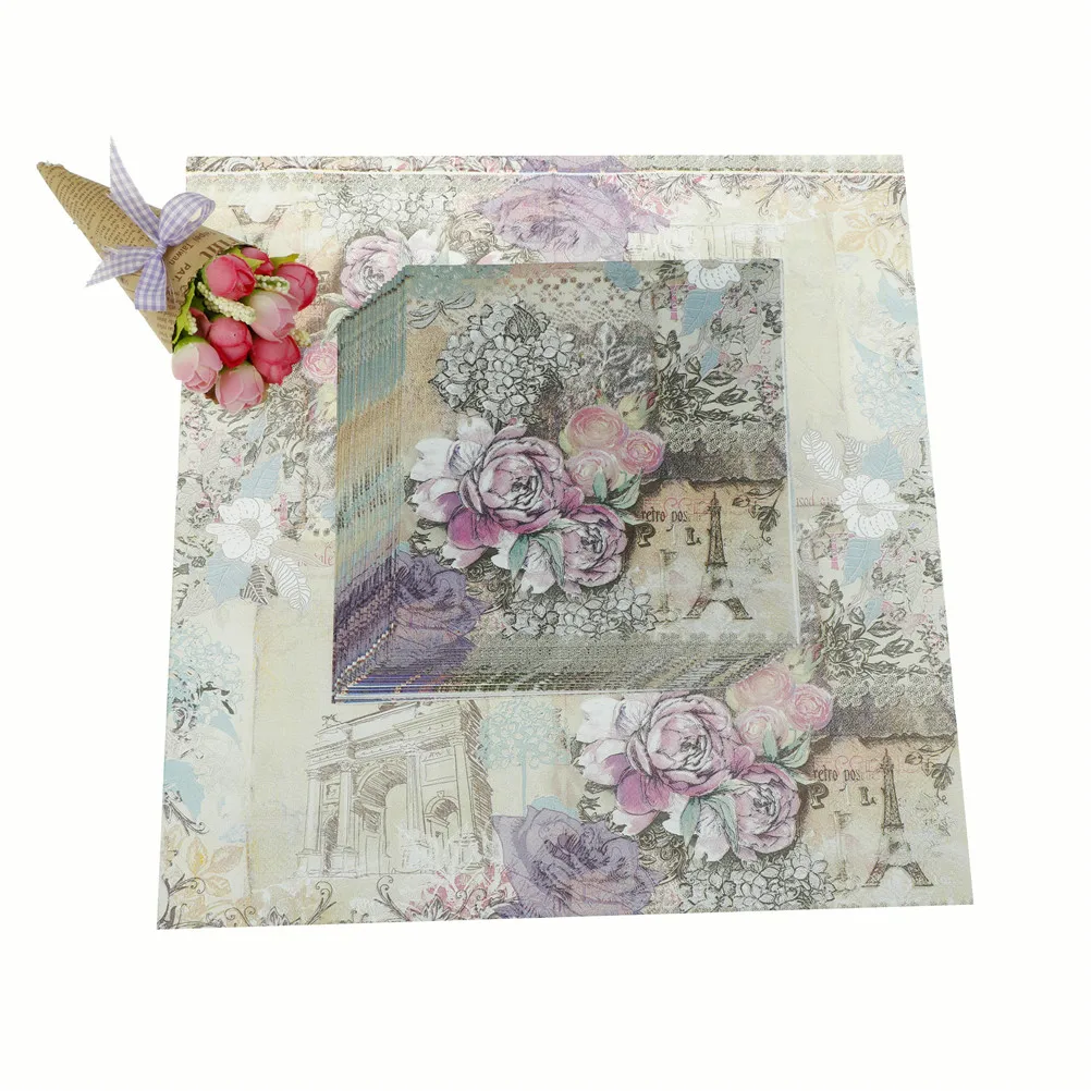 

Бумажные салфетки с рисунком роз для праздника и вечерние, 20 шт., декоративная ткань для декупажа, товары для летней вечеринки