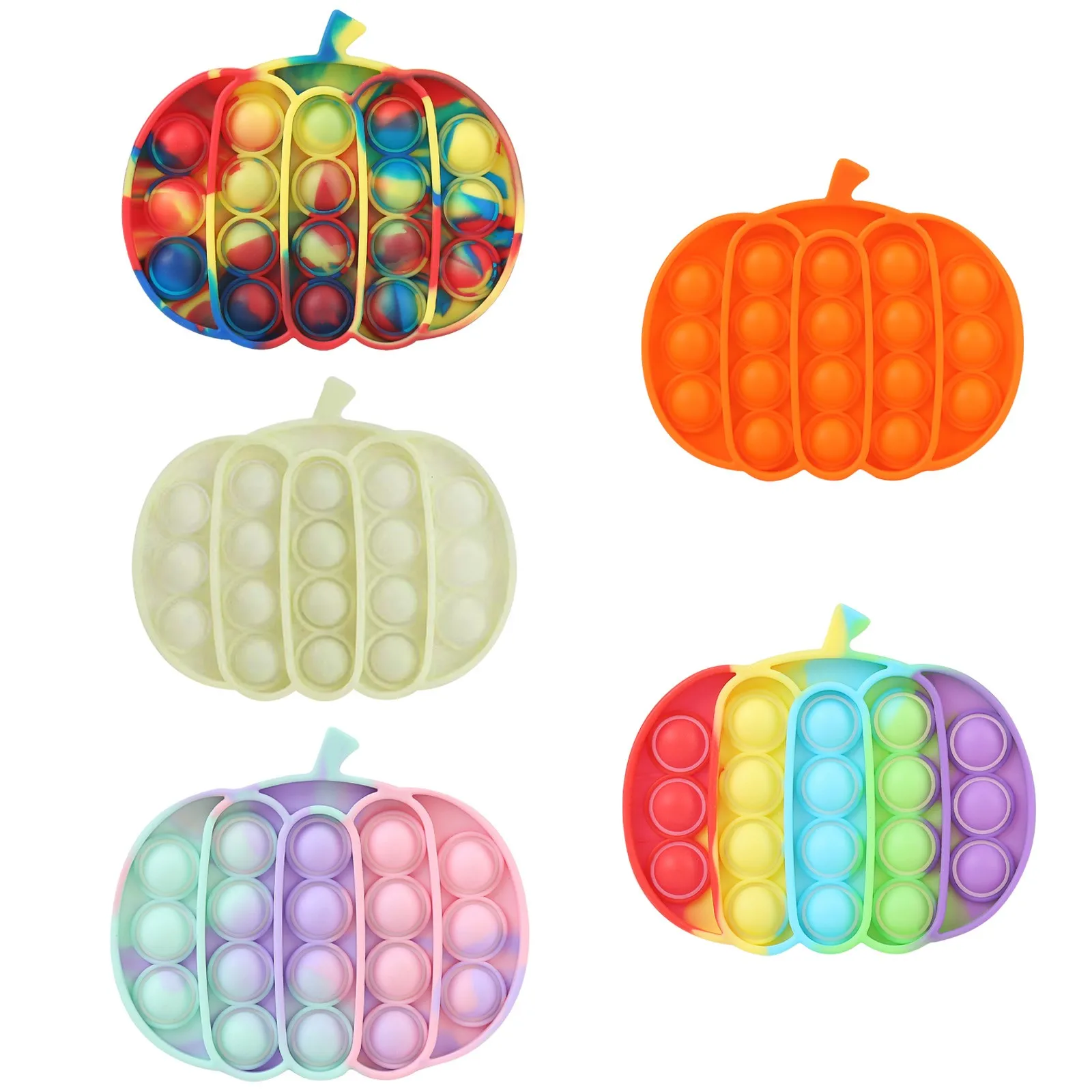 

Funny Push Bubble Fidget Toys Adults Kids Reliver Stress Sensory Toy Pumpkin Rainbow Push Bubble Squishy Autism Antistress Toys