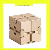 zk20 stress relief toy premium metal infinity cube infinit cube finger anxiety stress relief blocks magic cube toy adults kid