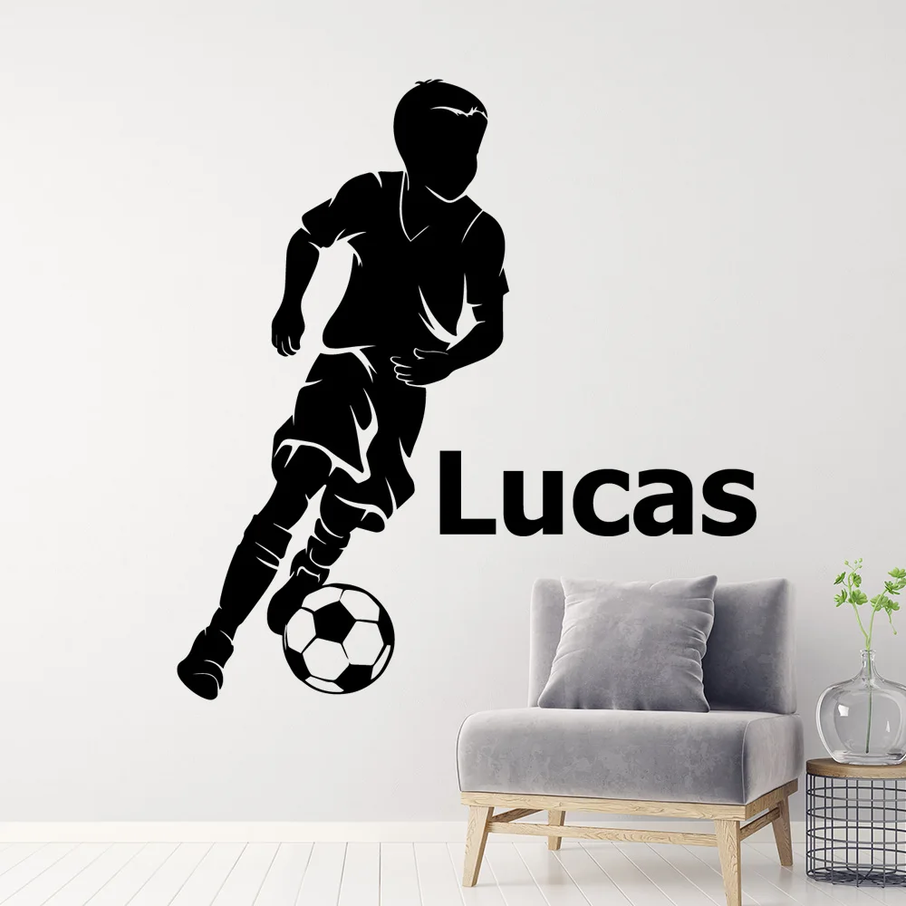 Personalized Custom Name Sports Wall Sticker Football Basketball Hockey Player Home Decor For Living Room Art Decal Wallsticker