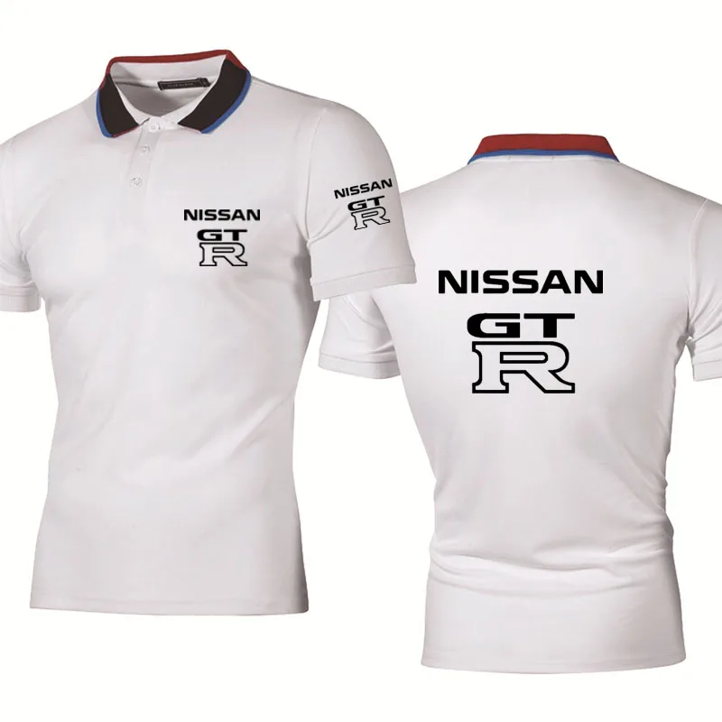 

Fashion New summer Men's polo shirt GTR car logo printing high quality cotton Solid color Men's short sleeve