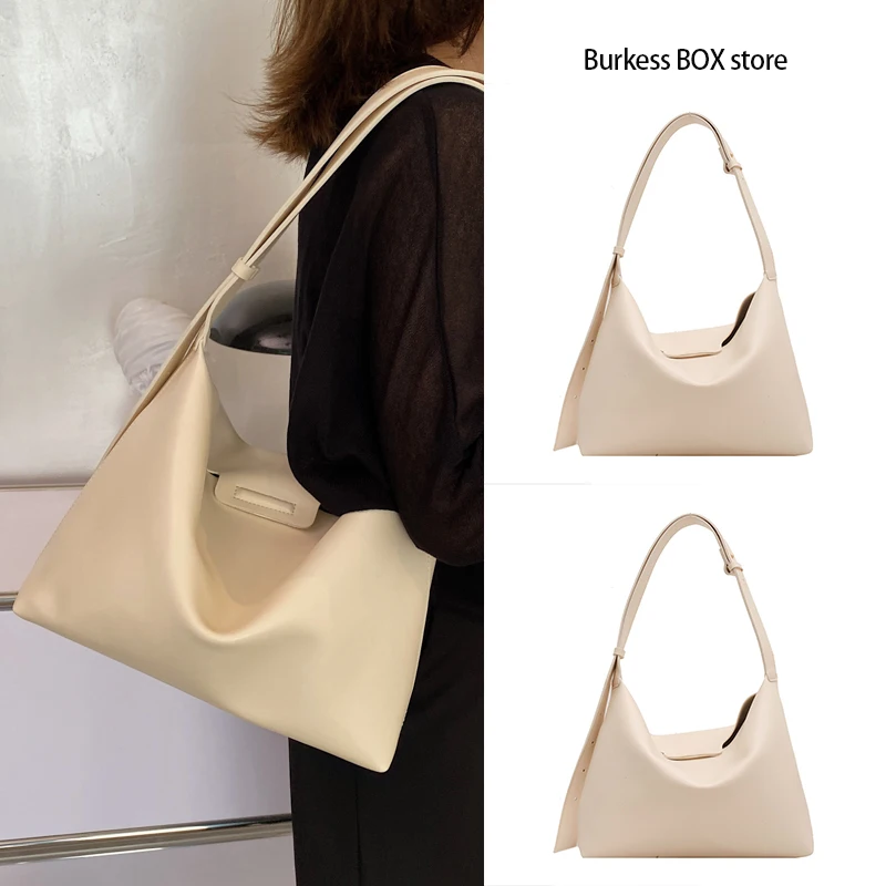 

Большая вместительная сумка на плечо, новинка 2021, универсальная однотонная сумка на подмышке, повседневная сумка через плечо, роскошный диз...