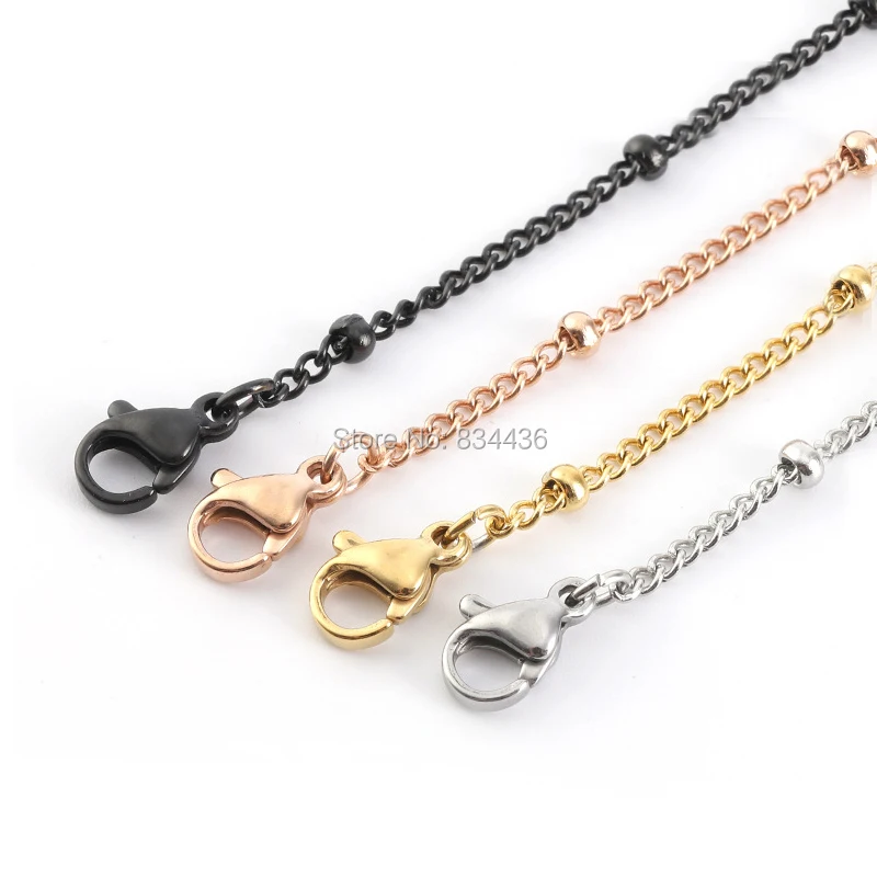 

50 шт. 1,5 1,9 мм хорошего качества из нержавеющей стали зажим шарообразной твист цепочки подвески для мужчин, для женщин, сделай сам, ювелирные изделия оптом, оптовая продажа