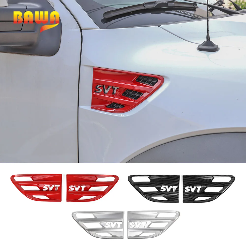 

BAWA Car Stickers For Ford F150 Fender Grille Vents Trim Cover Accessories For Ford F150 Raptor 2009-2014 SVT Letter Styling