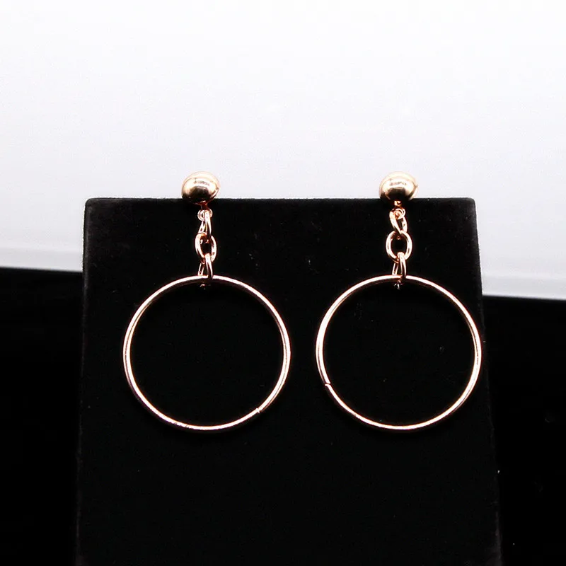 Simple Metal Round Circle Hoop Earrings Golden Color Big Hollow Loop For Women Attractive E0443 | Украшения и аксессуары