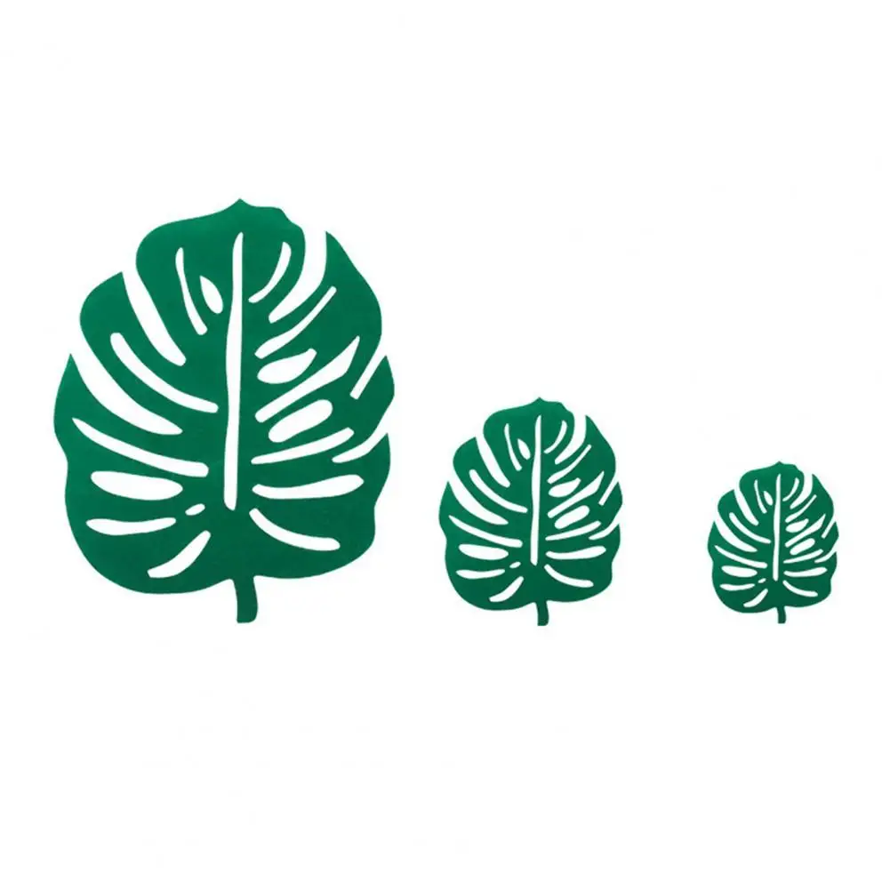 

3Pcs Cactus Monstera Shape Coaster Table Pad Heat Insulation Pot Mat Placemat