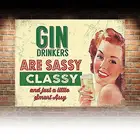 Радиоуправляемый вертолет Gin пьяница подарок металлическая табличка в стиле ретро, паб, бар, кухня, mancave потертый шик САС