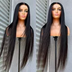 Парики из прямых натуральных волос Bone для чернокожих женщин, короткие бразильские длинные волосы, сетчатые передние парики, 13x 4, парик фронта шнурка 28, 40 дюймов HD