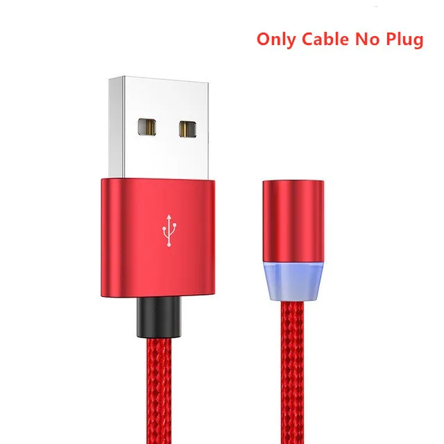 Красный 2 м Магнитный кабель Micro usb type C кабель для iPhone xs samsung Быстрая зарядка магнитное зарядное устройство USB Кабели Шнур для мобильного телефона - Цвет: Красный