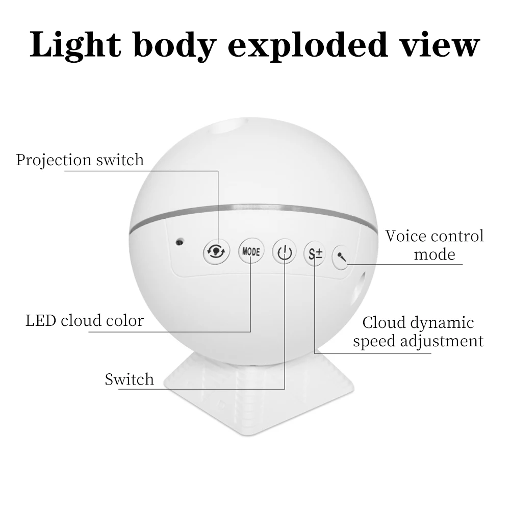 

LED Voice Control Star Light LED Night Light USB Charging Projection Lamp Bedroom Beside Lamp Projector Lamp For Home Decor