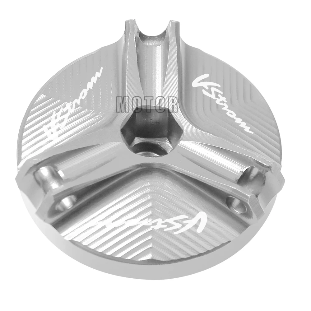 Для Suzuki DL650 V-STROM 2004-2012/DL1000 VSTROM 2002- DL 650/1000 Мотоцикл с ЧПУ моторное масло крышка чашки масляный наполнитель крышка штекер - Цвет: Silver