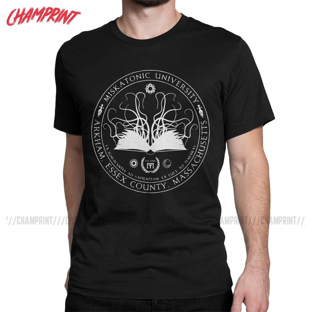 Miskatonic Университет Sigil мужчины футболки Ктулху Лавкрафт Юмор для девочек с