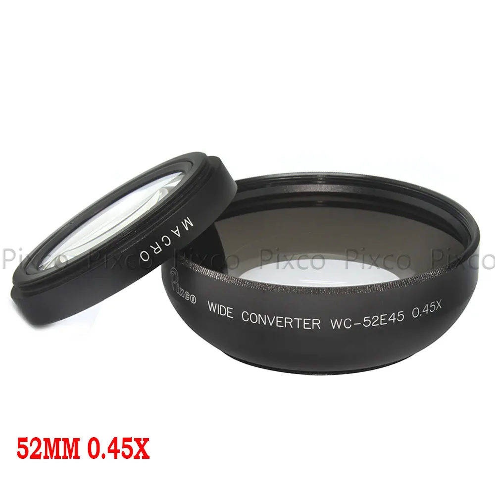 Широкоугольный объектив 0 45x 52 мм с макросъемкой для Canon Nikon Pentax Sony Panasonic (черный) |