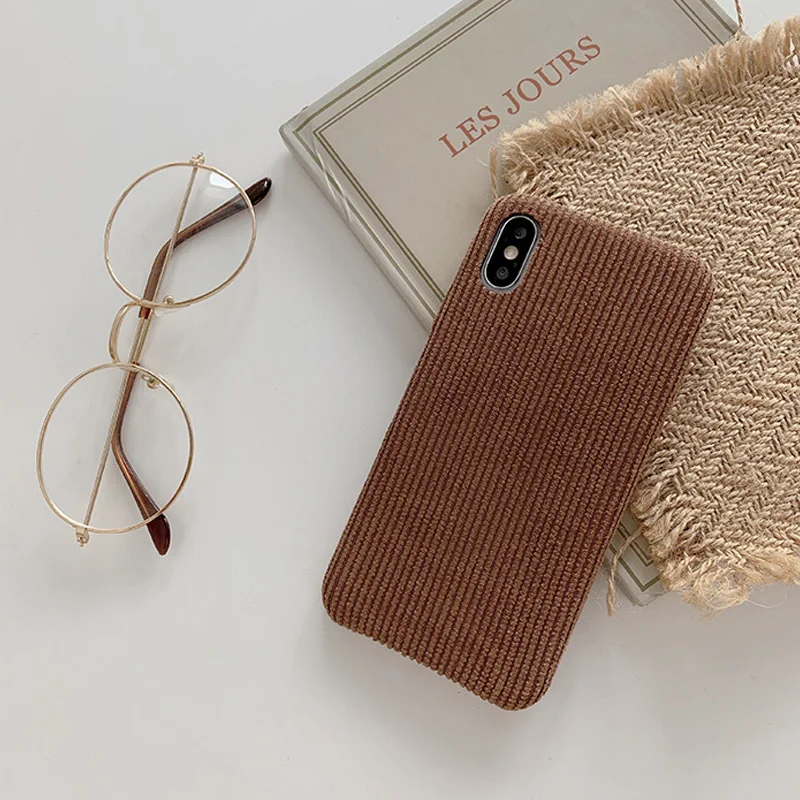 From Jenny однотонный вельветовый для iPhone x xr xs max 6 6s 7 8 плюс простая под мобильный телефон флисовый Мягкий защитный чехол