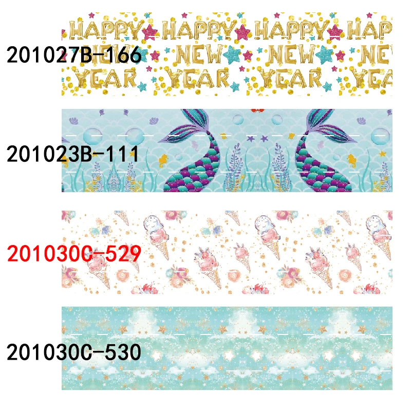 

Happy new year grosgrain ribbon Printed (50 yards/lot) 2021 22mm 25mm 38mm for holiday party DIY hair bows