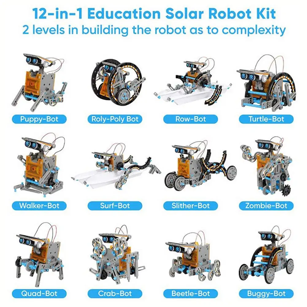 Stem Solar Robot Kit - 12 In 1 Building Set Powered Toy Easy To Assembly Educational DIY Science | Игрушки и хобби