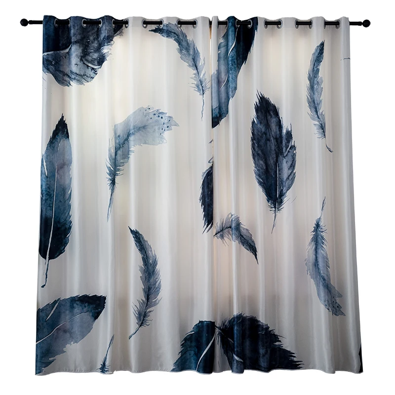 

Northern European-Style Modern Minimalist Literature and Art Hipster Printed Shade Curtains for Living Dining Room Bedroom.