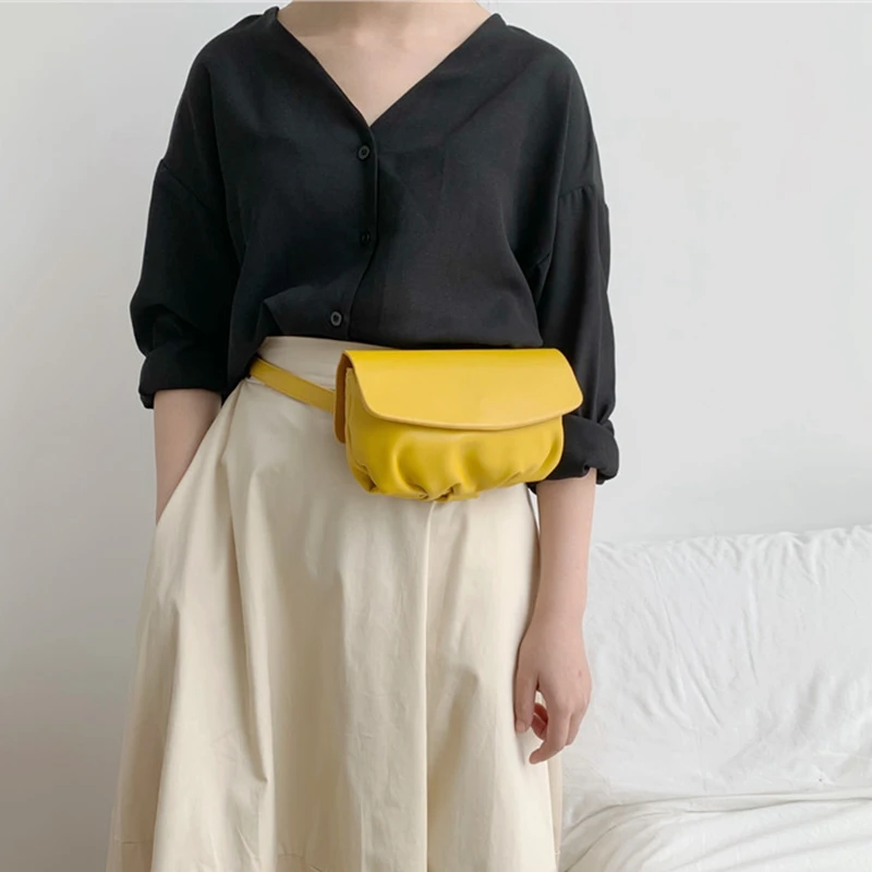 Small New Women Fashion Handbag Shoulder Bags Waist Purse PU Leather Simple Ladies Messenger Hobos Bag