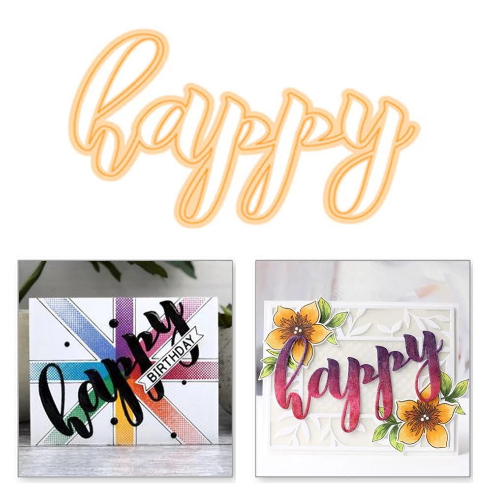 Eastshape Happy Letter металлические режущие штампы текстовая карта Изготовление