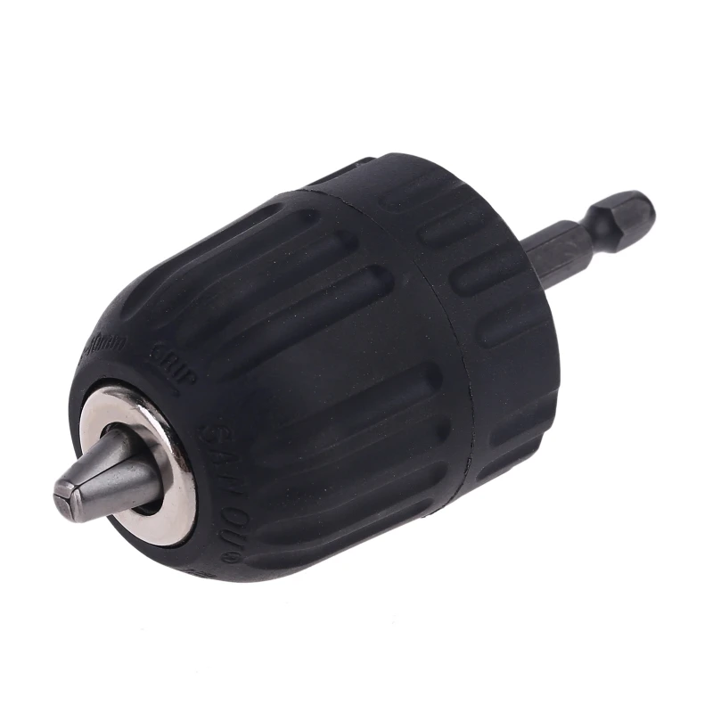 

3/8-24UNF 0.8-10MM Keyless Drill Chuck Clip With 1/4'' Hex Shank Rod Hex Chuck Adapter Converter Woodworking Screwdriver