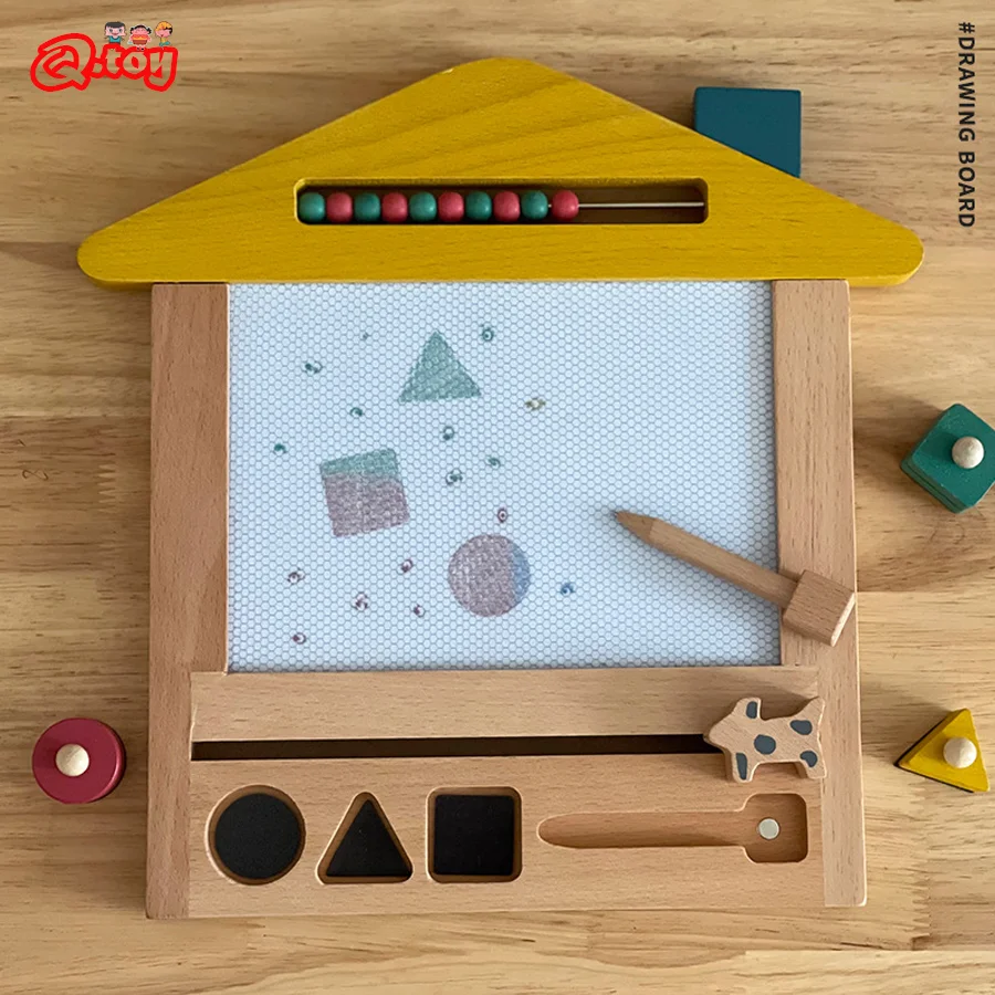 

Magnetic Drawing Board for Children Painting Writing Tablet Erasable Kids Handwriting Colorful Educational Wooden Toy for Baby