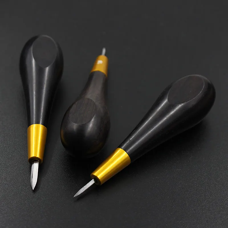 1 шт. высокого качества с рисунком ромба Шило кожа деревянная ручка Awl инструмент