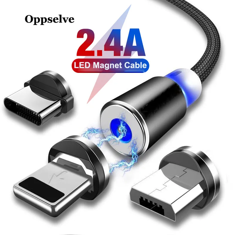 Магнитный usb кабель для iPhone 11 X Samsung S10 S9 Type C зарядный передачи данных Micro USB