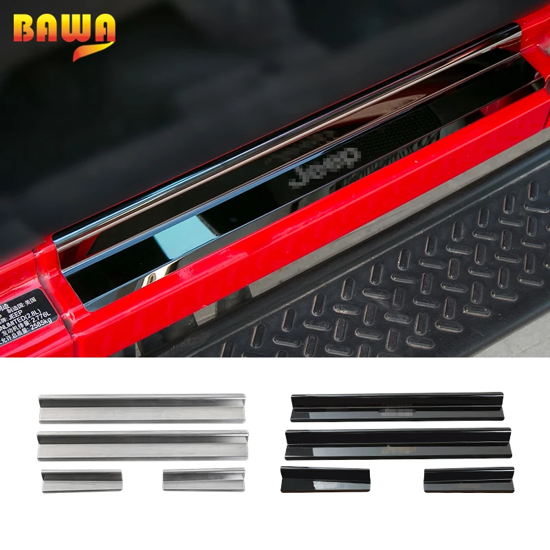 

BAWA Car Door Pedals Decoration Threshold Steel Door Sill Guards Entry Scuff Plate Cover For Jeep Wrangler JK 2007-2017