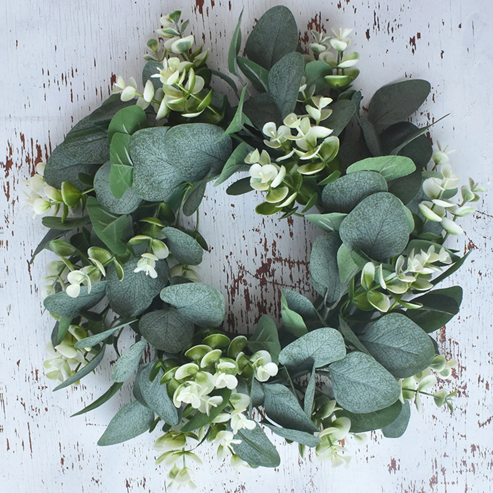 

New Artificial Green Leaf Eucalyptus Leaf Wreath 33cm Simulation Wreath Outdoor Green Wreath Front Door Wall Decoration