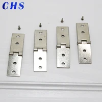 2pcs cabinet door luggage hinges 4 holes jewelry wood boxes hinges furniture decoration with screws 7420mm sliver
