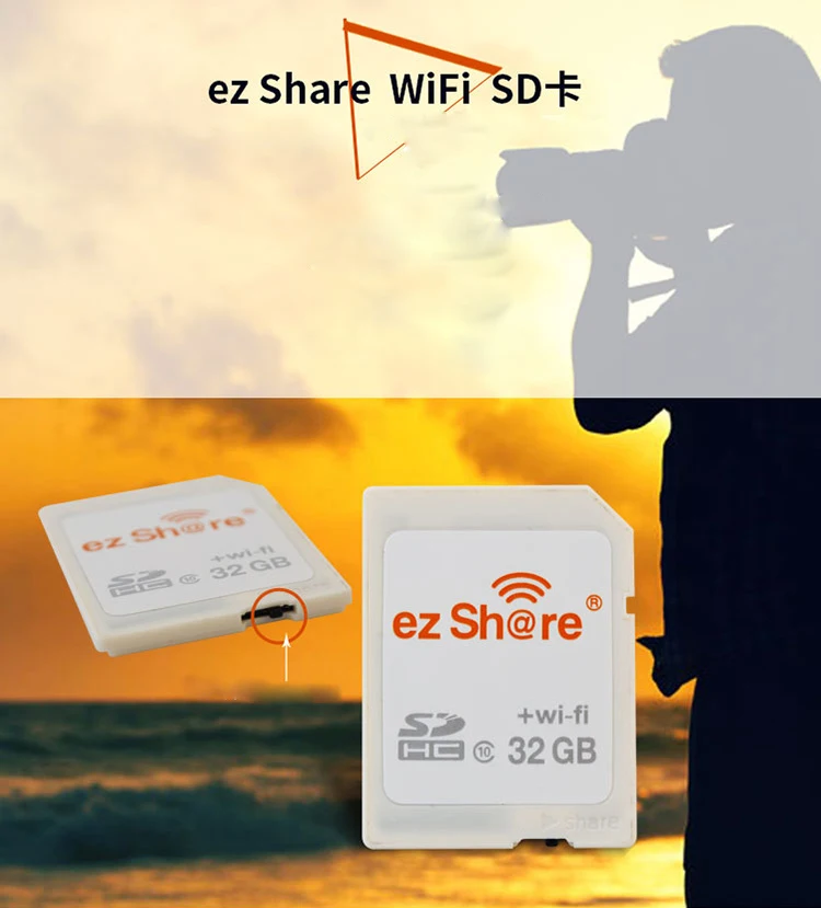 Новинка оригинальная реальная емкость Ez Share Wifi Sd карта памяти кард-ридер 32G 64G 128G C10 для камеры