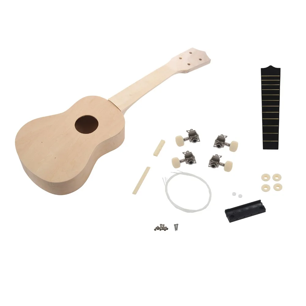 

SEWS 21inch DIY Wooden Ukulele Soprano Hawaiian Guitar Uke Kit Musical Instrument DIY
