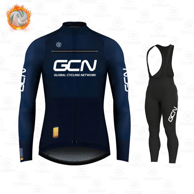

2021 NEW GCN Cycling Jersey Sets Winter Fleece Long Sleeve Mountain Bike Cycling Clothing Racing MTB Bicycle Clothes Wear Suits