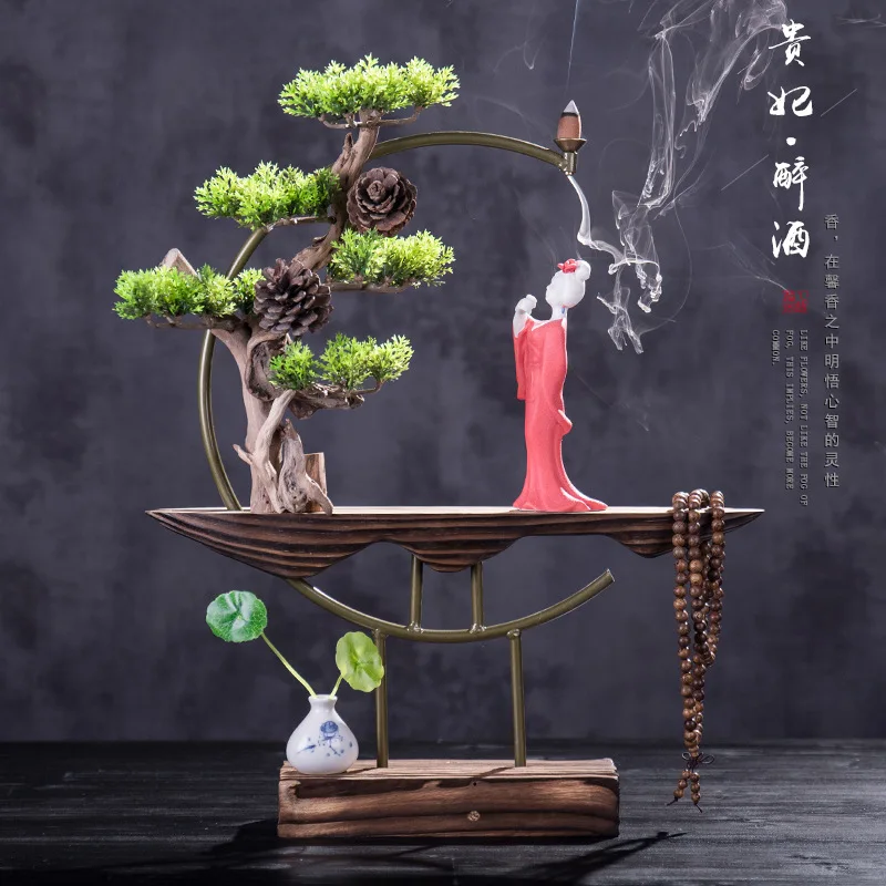 C Обратный Ладан горелки, водопад снег дерево, благовония держатель кадило плита с ваза арома-распылитель для Гостиная домашний декор - Цвет: C