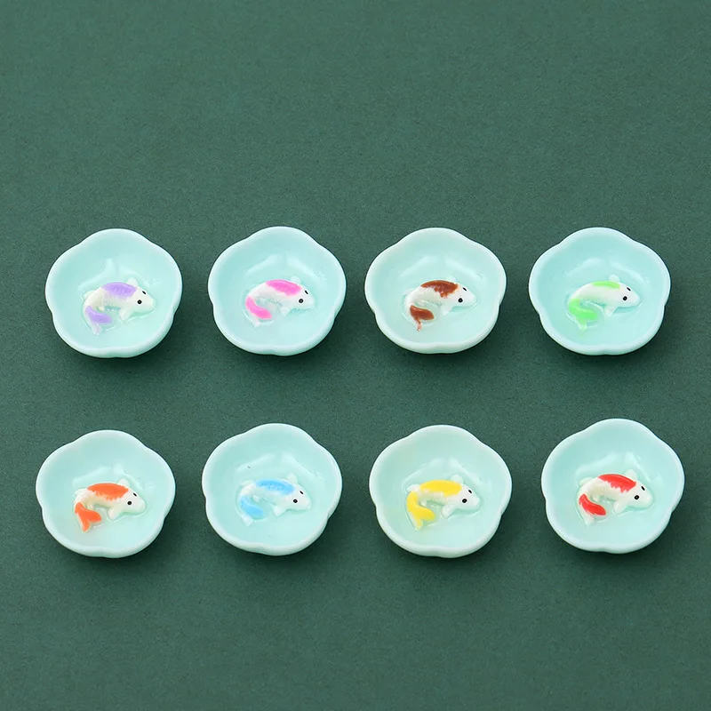 10 шт. милая маленькая чайная чаша с рыбками Кабошон из смолы для скрапбукинга