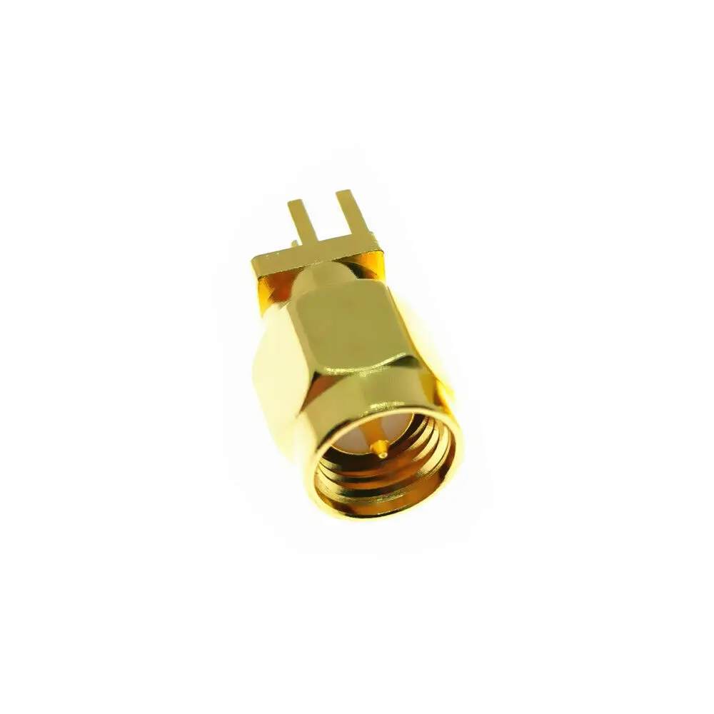

2pcs SMA Male Jack Solder Edge Space PCB Mount Straight RF Connector Adapter Plug