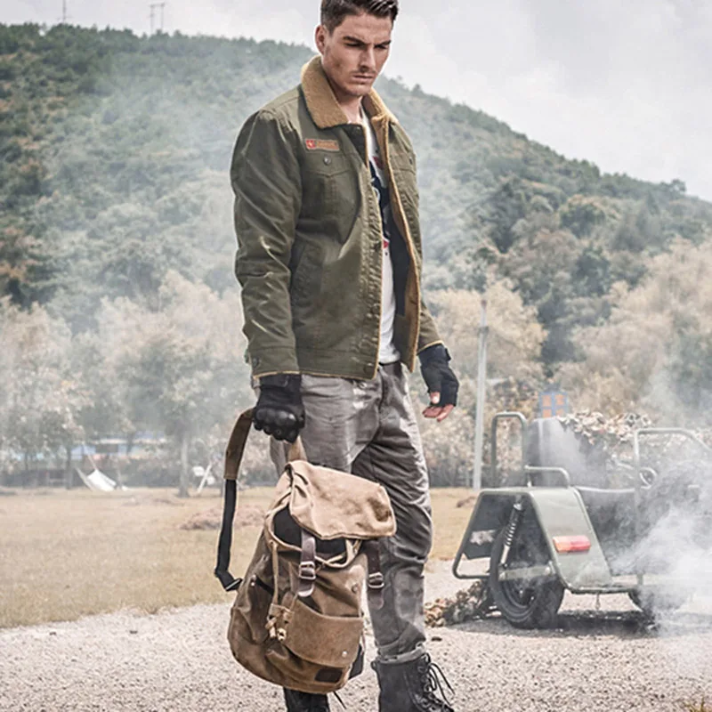 

Winter Military Bomber Flight Jacket Men Air Force Pilot MA1 Jackets Fleece Fur Collar Army Tactical Mens Outerwear Thick Coats