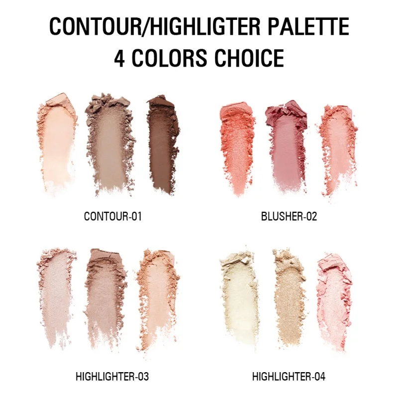 Светящиеся Румяна для лица пудра эффект палитры стойкие мерцающие блестящие