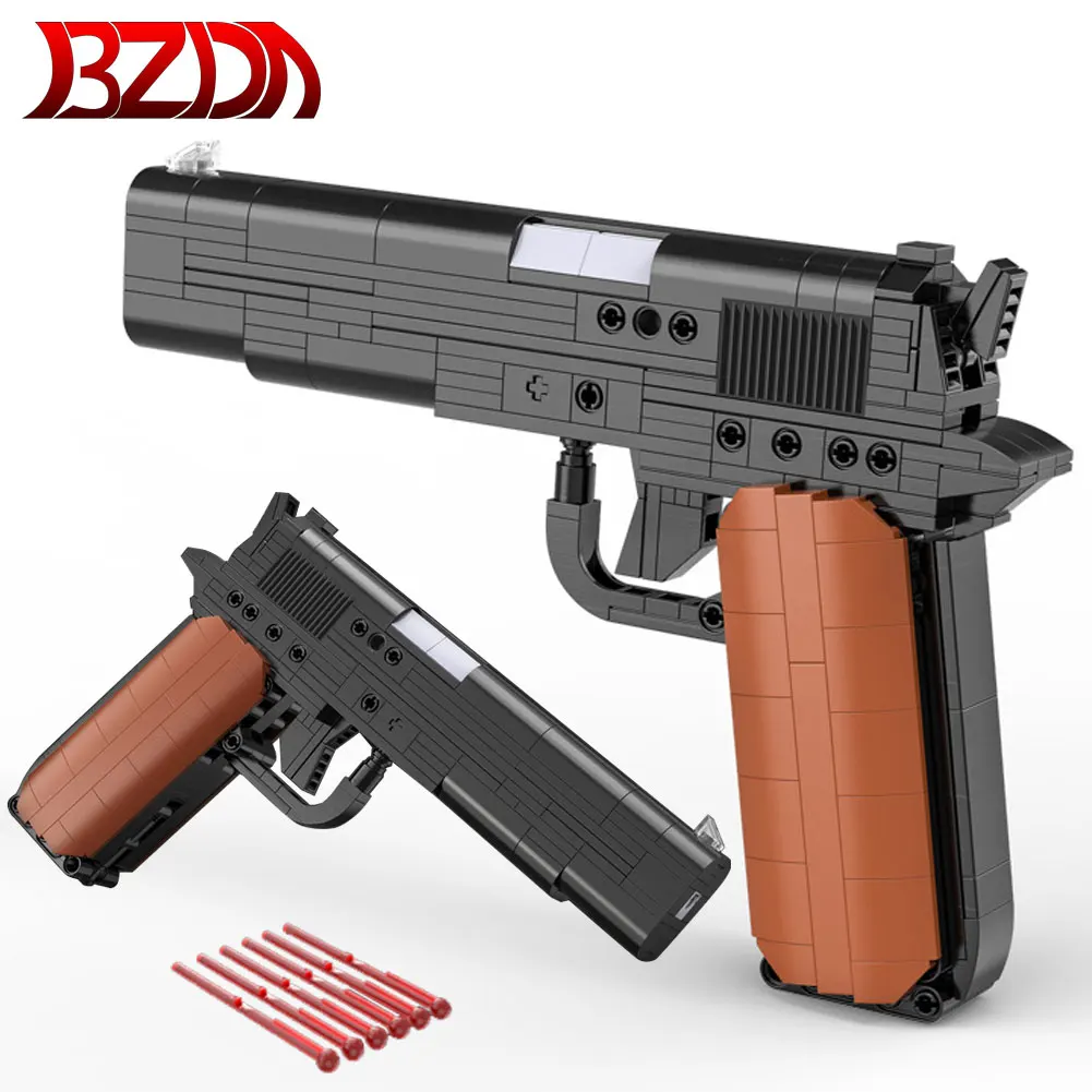 

332 шт., Детский конструктор MOC M1911, автоматический пистолет