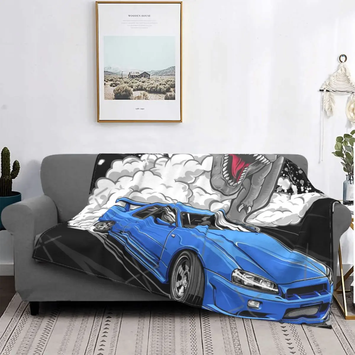 

Skyline R34 Gtr-Manta a cuadros para cama, funda de sofá, forro polar