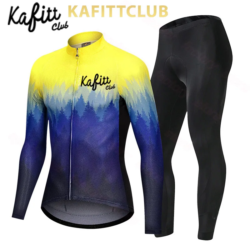 

2021 autumn long sleeve cycling suit men's and women's cycling sportswear WINTER CYCLING suit kafitt club Jersey suit