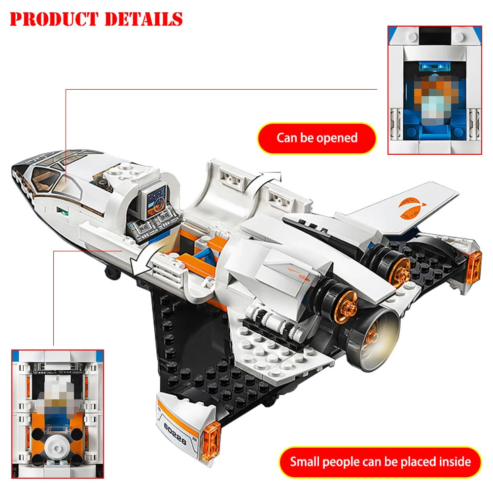 BZDA 331 Pcs Mars Research Shuttle Building Blocks Set Space Model Строительные кирпичи игрушки для мальчиков