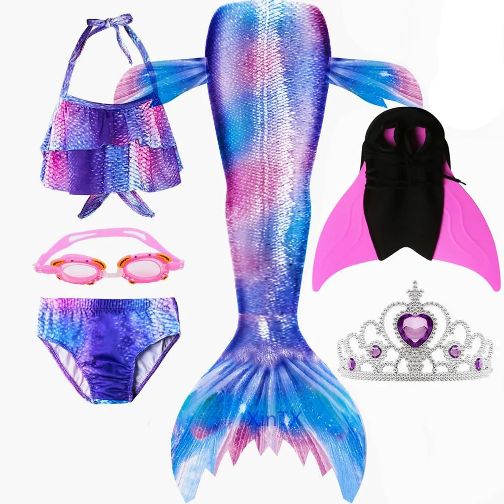 Новинка! Хвосты маленькой русалки с моноластами купальный костюм для плавания С