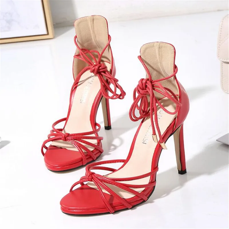 Женские босоножки на высоком каблуке 11 см с острым носком | Обувь