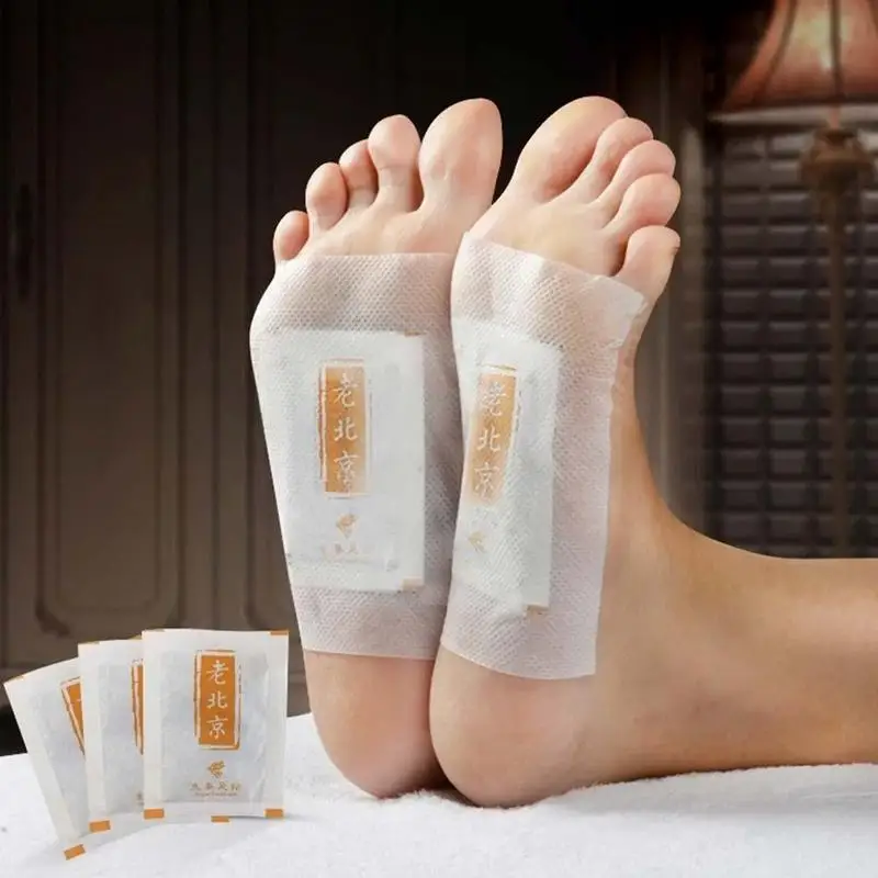 

10pcs/box Body Detox Foot Patch Relax Chinese Ginger Herbal Adhesive Pads Wormwood Anti-swelling Foot Mask Detox Foot Stickers
