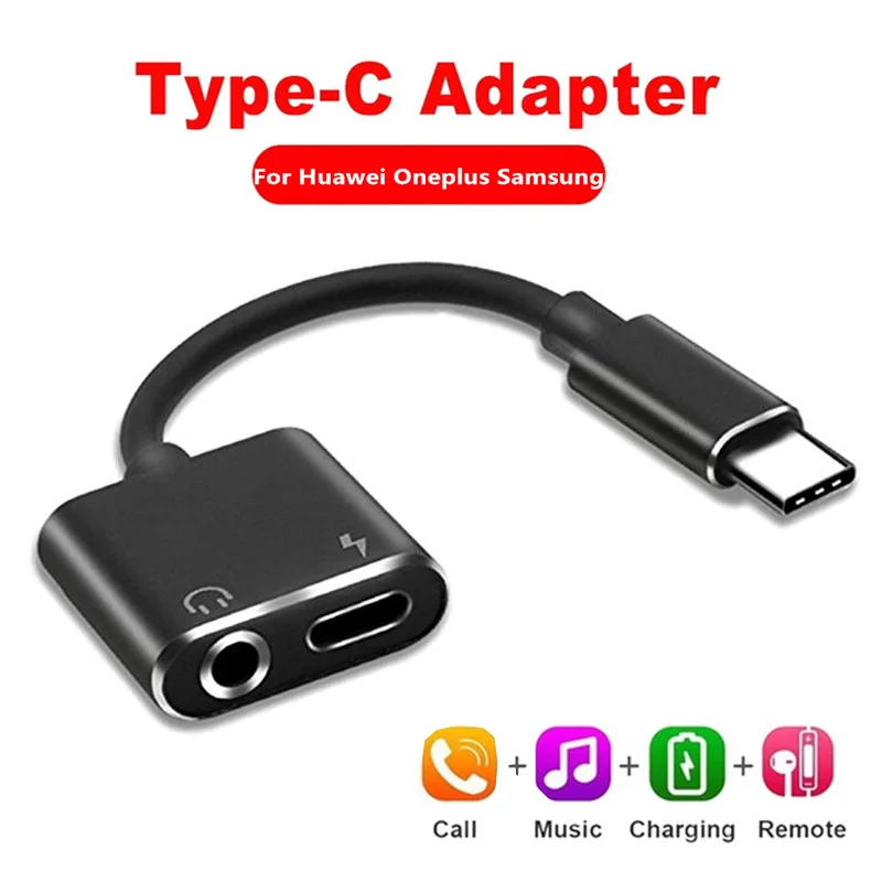 Адаптер для зарядки наушников с Type C на 3 5 мм Huawei P30 Mate 20 30 pro Xiaomi 8 9 Oneplus 7 +