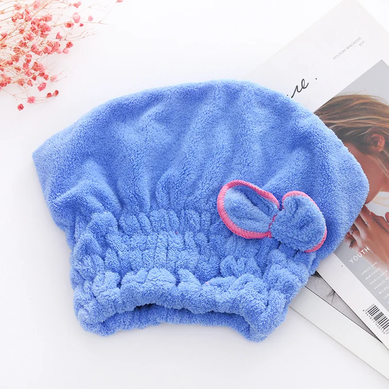 

Microfibre Quick Hair Drying Bath Spa Bowknot Wrap Towel Hat Cap For Bath Bathroom Accessories