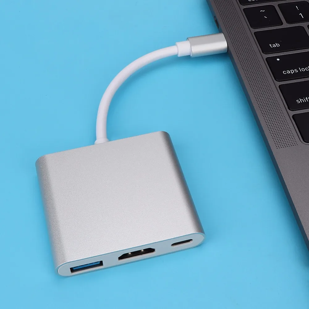 Мини-адаптер с разъемами типа C на HDMI+ PD для зарядки питания и USB3.0 для игровой консоли